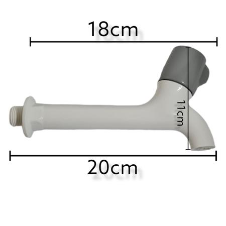 Imagem de Torneira Para Pia Tanque Parede 1/2 Plástica Volante Cores Tubo Reforçado PVC Resistente