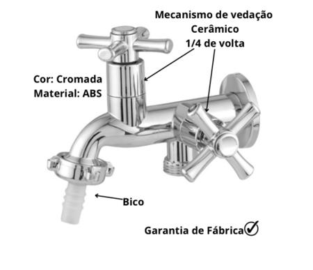 Torneira Para Tanque/maquina 1028 1/4 De Volta 2 Saídas - Caman Acabamentos Imagem de Torneira Para Tanque/maquina 1028 1/4 De Volta 2 Saídas