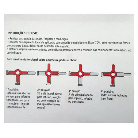 Imagem de Torneirinha 3 vias luer lock com anvisa - descarpack - 05 unidades