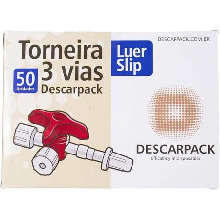 Imagem de Torneirinha Descartavel 3 Vias Luer SLIP C/50UNI Descarpack