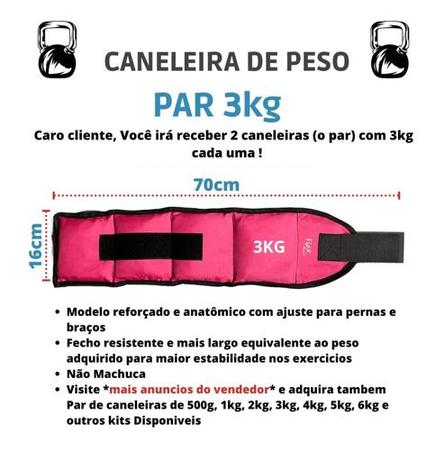 Imagem de Tornozeleira 3 Kg Caneleira Peso  Treino Academia Par Rosa