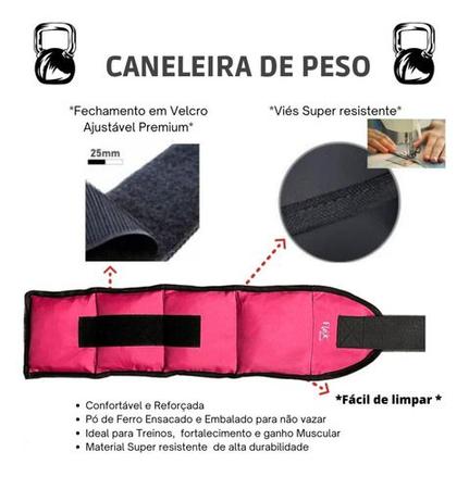 Imagem de Tornozeleira 3 Kg Caneleira Peso  Treino Academia Par Rosa