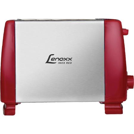 Imagem de Torradeira Elétrica Lenoxx Inox Red PTR203 com 6 Níveis de Temperatura Vermelha 220V