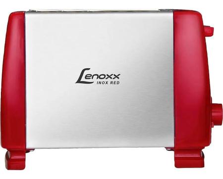 Imagem de Torradeira Elétrica Lenoxx Inox Red PTR203 com 6 Níveis de Temperatura Vermelho 127V