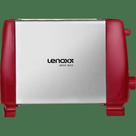 Imagem de Torradeira Elétrica Lenoxx Inox Red PTR203 com 6 Níveis de Temperatura Vermelho 220V