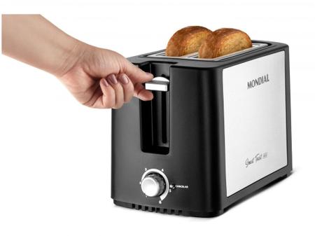 Imagem de Torradeira Mondial Smart Toast T-13 Preta - 2 Fatias 6 Níveis de Tostagem