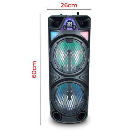 Imagem de Torre Caixa de Som Portátil 300W RMS Bluetooth, USB, P2, P10, Micro SD, Rádio, TWS, Bass Reflex, Bivolt Frahm - 32267