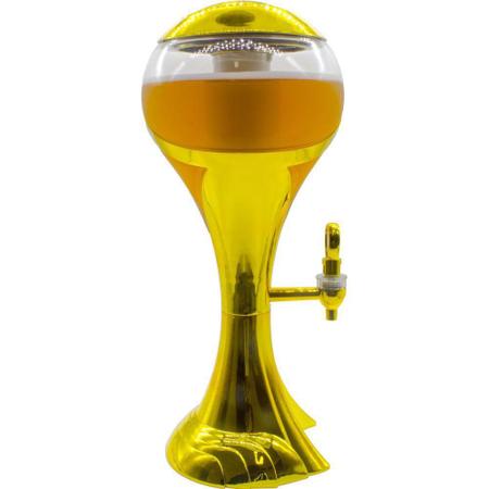 Imagem de Torre de Chopp 2,5 Litros Dourada Iluminação Led GT147-G - Lorben