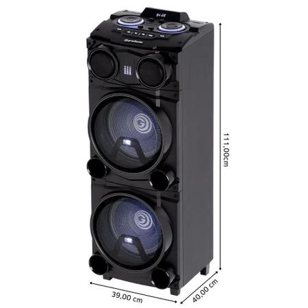 Imagem de Torre de Som Gradiente Black Bass GDB12M 1800w Bluetooth USB