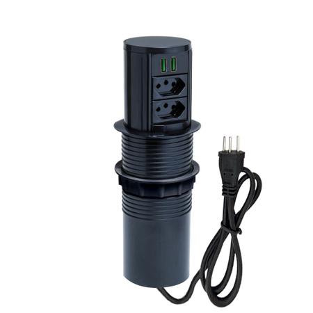 Imagem de Torre De Tomada Totem Slim Automático 2 Tomadas 20A 2USB 4.9