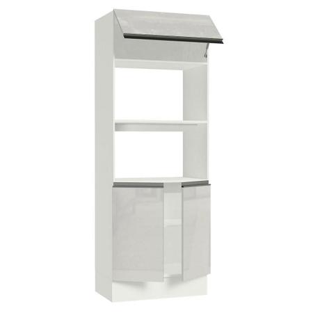 Imagem de Torre-Quente Armário de Cozinha Para 2 Fornos 100% MDF Portas Branco Brilho Smart Madesa