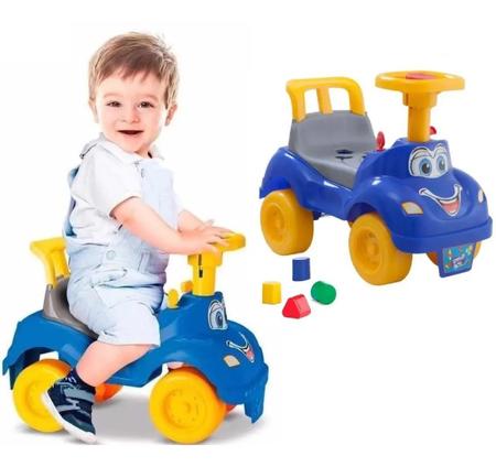 Triciclo Motoca Infantil Azul Bebê Menino Póto Som Cavalinho