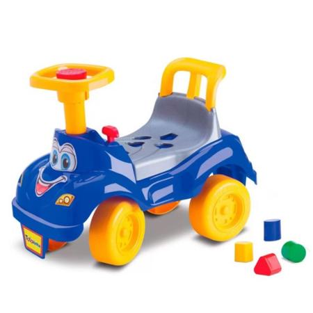 Imagem de Totokinha Classica Azul Menino Cardoso Toys Carrinho de Brinquedo Com Blocos Formas Geometrica Triciclo Interativo