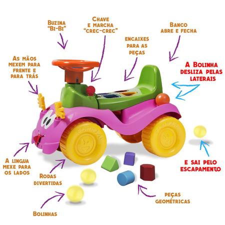 Imagem de Totokinha Infantil Criança Carrinho Passeio Quadriciclo Modelo Bolinha Para Menina Menino Marca Cardoso Toys Varias Cores