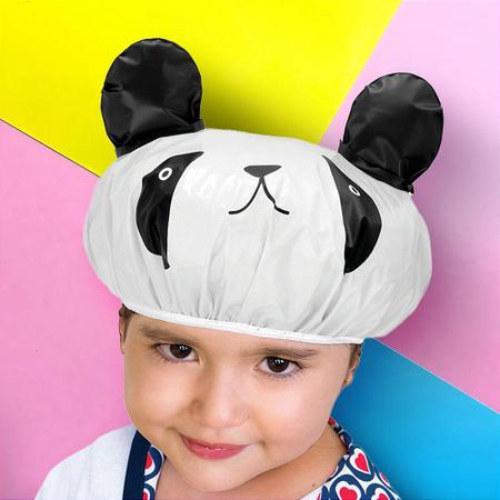 Imagem de Touca de Banho Infantil 3D Kids Unissex Impermeável Resistente Panda