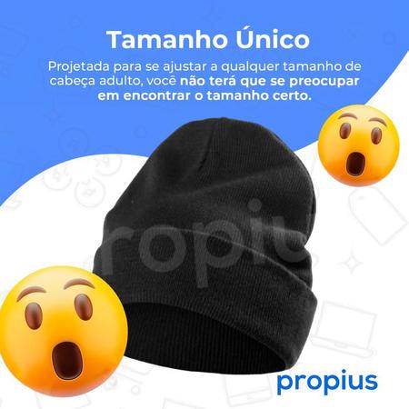 Imagem de Touca De Frio Para Inverno Gorro De Lã Feminina Unissex Lisa Preta Confortável Quentinho Estilo Aquece Adulto