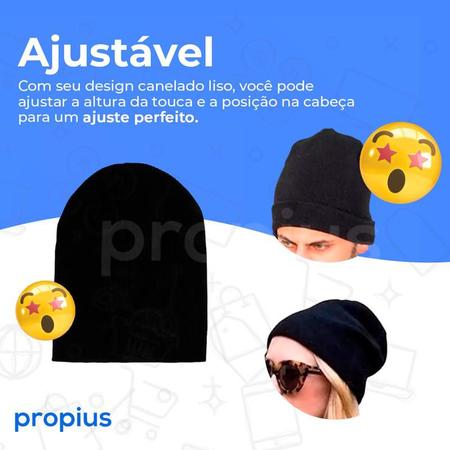 Imagem de Touca De Frio Para Inverno Gorro De Lã Masculina Feminina Unissex Lisa Preta Confortável Estilo Aquece Adulto