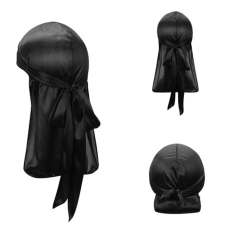 Liso preto branco sublimação de seda durag unissex onda boné bandana para  mulher e homem 25