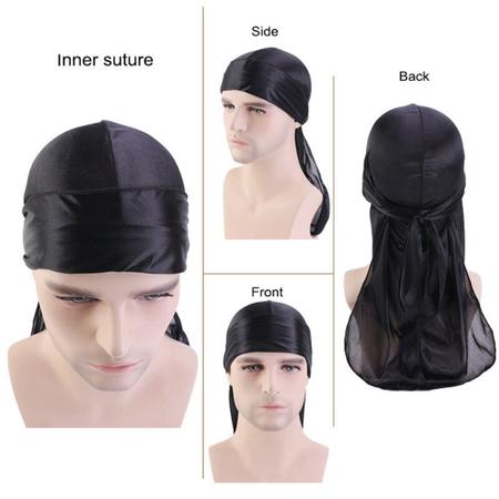 Beleza da Cidade Durag Regular Feijão Preto Cabelo Preto 1pc