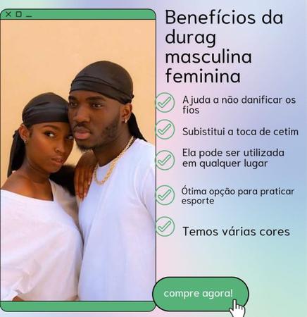 Touca Durag Waves Preta Zip Zag Ateliê, Magalu Empresas