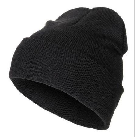 Imagem de Touca Gorro de Lã Forrado Preto Unissex