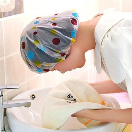 Imagem de Touca Plástica Reutilizável Banho Cabelo Sanfonada