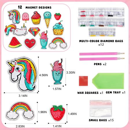 Imagem de TOY Life Diamond Painting Magnets Diamond Painting Kits for Kids - Diamond Art for Kids Arts and Crafts for Girls Ages 8-12 Unicorn Diamond Painting for Kids Dot Art Gem Painting Gem Art Kits for Kids