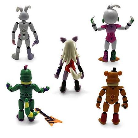 Toysvill inspirado em cinco noites no Freddys Violação de segurança da FNAF  PizzaPlex Freddy's Action Figures Toys, Conjunto de 5 pcs Roxanne Wolf,  Glamrock Chica, Montgomery Gator, Glamrock Fred e Vanny 