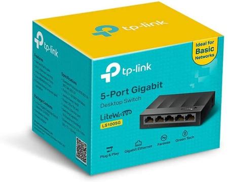 Imagem de TP-Link Litewave 5 Portas Gigabit Ethernet Switch  Divisor de Ethernet de desktop   de caixa plástica  de switch de rede sem escudo Plug &amp Play   Quiet sem fãs Não gerenciado (LS1005G)