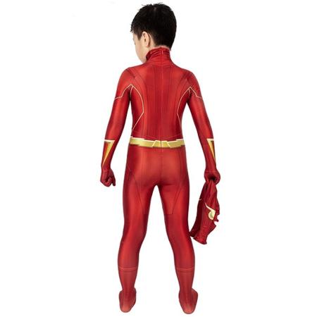 Imagem de Traje Flash Cosplay Infantil Bodysuit Elastano