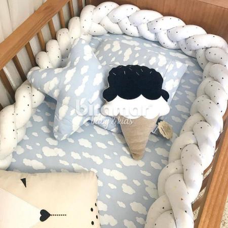 Trança Protetora Berço E Cama New York Mini Triângulo - Biramar Baby Imagem de Trança Protetora Berço E Cama New York Mini Triângulo