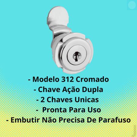 Imagem de Trancas Com Chaves 22mm Porta Gaveta Armário Móveis