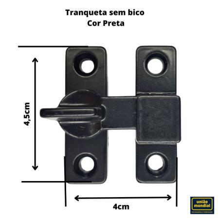 Imagem de Tranqueta trinco de porta janela madeira ou alumínio cor preta