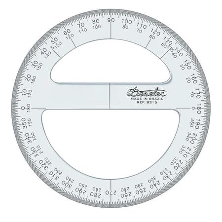 Imagem de Transferidor Acrílico com escala 15cm 360 graus
