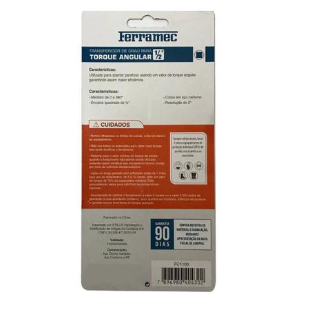 Imagem de Transferidor de grau p/torq ang. 1/2 fc1100 ferramec