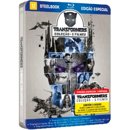 Transformers 5 Filmes - Steelbook - Blu-Ray Universal Studios