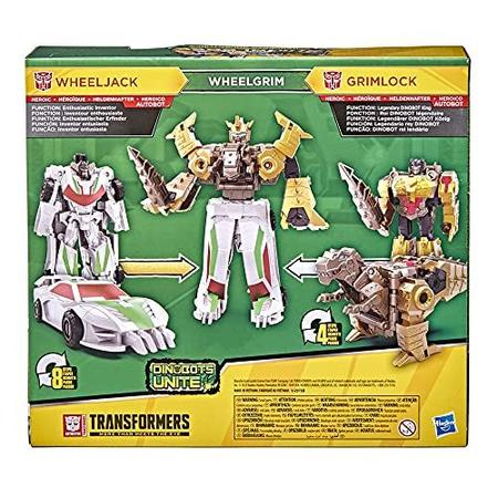 Imagem de Transformers Bumblebee Cyberverse Adventures Dinobots Unam Brinquedos Dino Combiners Wheelgrim 2-Pack Action Figures, Idades 6 e Up, 4,5 polegadas