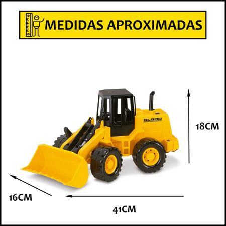 Imagem de Trator Brinquedo Pá Carregadeira Escavadeira Articulada - 41cm - Silmar