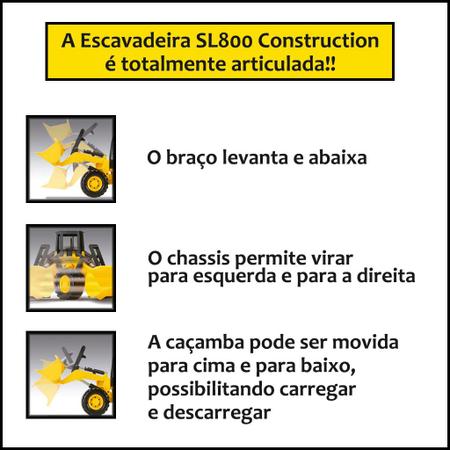 Imagem de Trator Brinquedo Pá Carregadeira Escavadeira Articulada - 41cm - Silmar