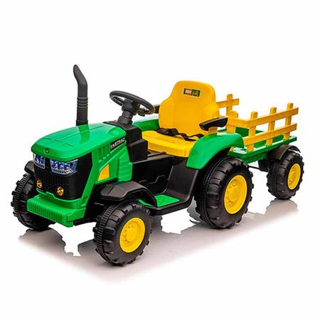 Imagem de Trator Elétrico Infantil com Carreta - 12v - Verde - Zippy Toys