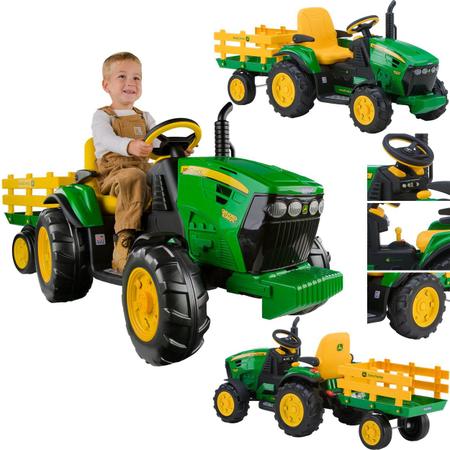 Trator Eletrico PegPerego John Deere Ground Force Ca amba 12V