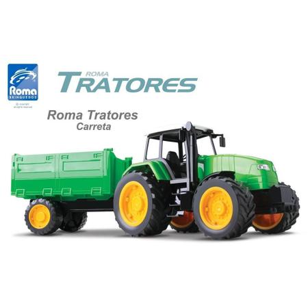 Trator Infantil com Carreta - Verde - Roma - Trator de Brinquedo - Magazine  Luiza