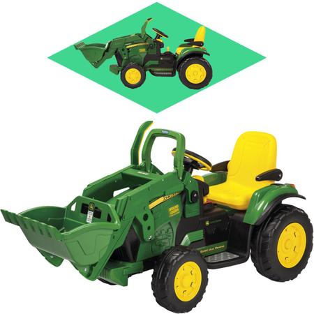 Imagem de Trator Infantil Elétrico Criança Carrinho 3 Anos até 40 Kg John Deere Ground Force Loader 12V Peg Perego