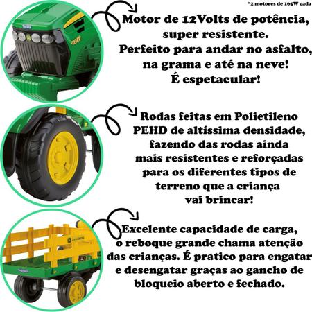 Trator Elétrico John Deere Ground Force 12v Com Carretinha - Shop Mais  Oficial