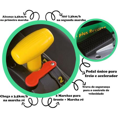 Imagem de Trator Infantil Elétrico Criança Carrinho Com Pá até 40 Kg John Deere Ground Loader 12V Peg Perego