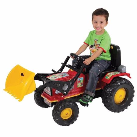 Imagem de Trator Infantil Pedal Farmer com Pá Vermelho - Biemme