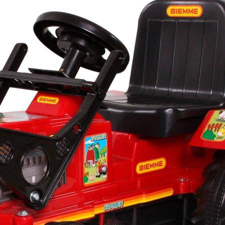 Imagem de Trator Infantil Pedal Farmer com Pá Vermelho - Biemme