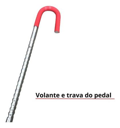 Imagem de Trava Carneiro Antifurto Pedal Volante Em Aço Resistente Para Carro