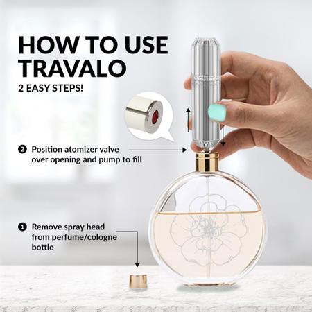 Imagem de Travalo Bijoux Oval Perfume Atomizador  Sistema de Mudança de Viagem de Recarga Aprovado pela TSA  Reutilizável hermético fácil enchimento mini pulverizador de bomba   Portátil Leve Cristal-Like Outer Shell Vermelho 0.17oz