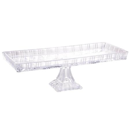 Imagem de Travessa com Pé Boleira de Cristal 33x15x10cm Lyor Bandeja Servir Dragon Decorativa